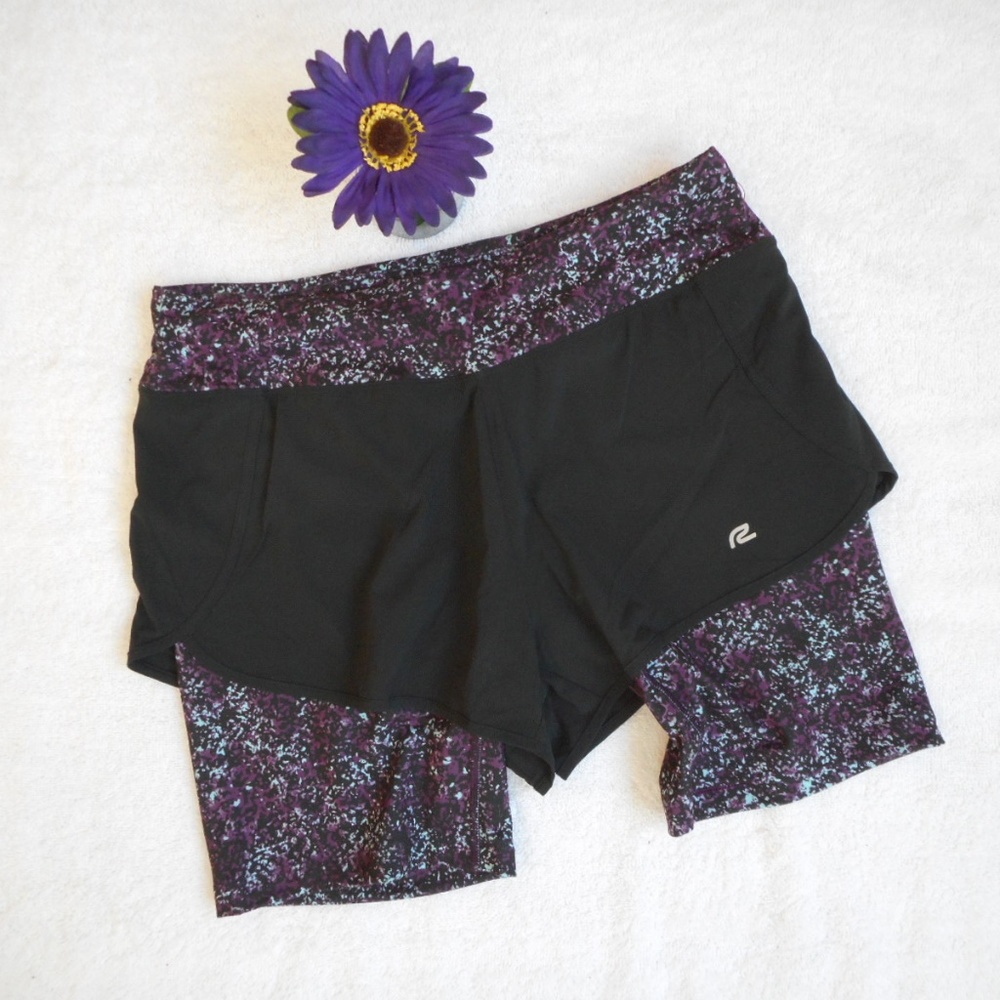 ROADRUNNER Athletic Shorts Size Small Black & Purple